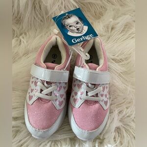Gerber Pink and White Heart Baby Shoes